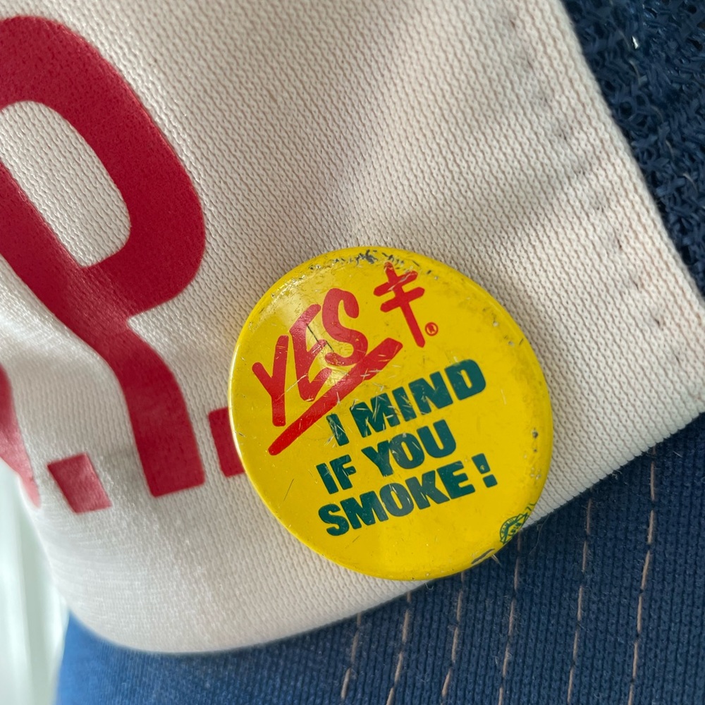 Vintage F.O.P Trucker Hat Mesh SnapBack Cap Thanks for Not Smoking Enamel Pins - Picture 5 of 10